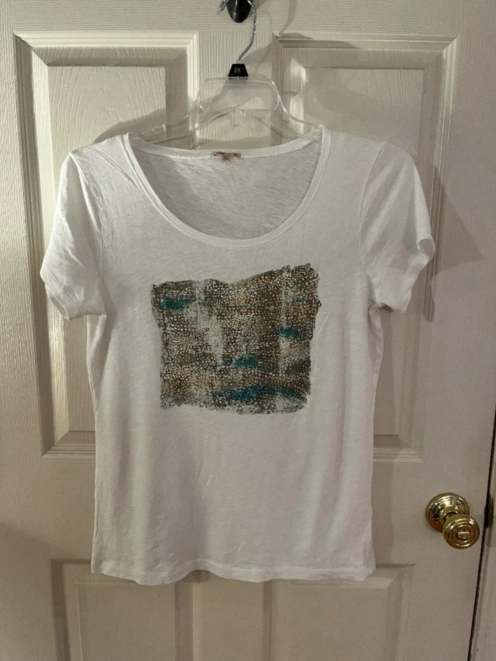 J.Crew Vintage Collector Graphic T-Shirt White Textured Abstract Art - Picture 3 of 5